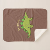 Couverture Sherpa Drôle stegosaurus dinosaure dessin animé (Devant (Horizontal))