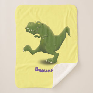 Couverture Sherpa Drôle T rex dinosaure dessin animé humour