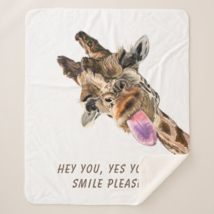 Couverture Sherpa Drôle Tongue Giraffe Sortie et lavabo Jouant - So