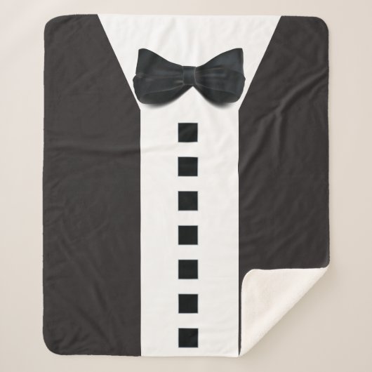 Couverture Sherpa Drôle Tuxedo 🎩 minimaliste Élégant (Devant)
