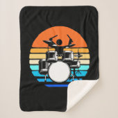 Couverture Sherpa Drummer Retro Vintage (Devant)