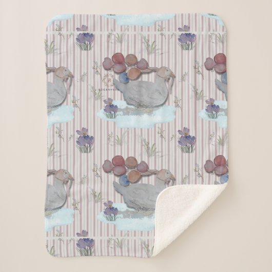 Couverture Sherpa Duck Balloons Nursery Thème Baby Cloth Sherpa Blan (Devant)
