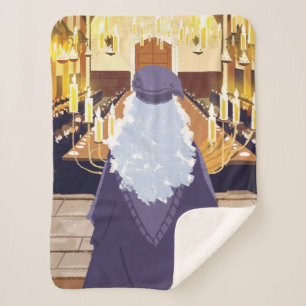 Couverture Sherpa Dumbledore parlant dans le grand hall de Poudlard