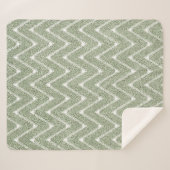 Couverture Sherpa Dusty Sage Green Chevron Motif (Devant (Horizontal))