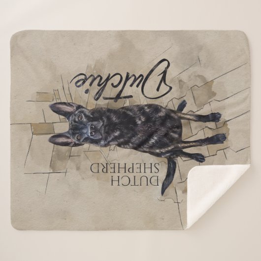 Couverture Sherpa Dutch Shepherd - Illustration utchie (Devant (Horizontal))