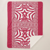 Couverture Sherpa Dynamique Dieu's Love Star Red Swirl Foi cosy Comf (Devant)