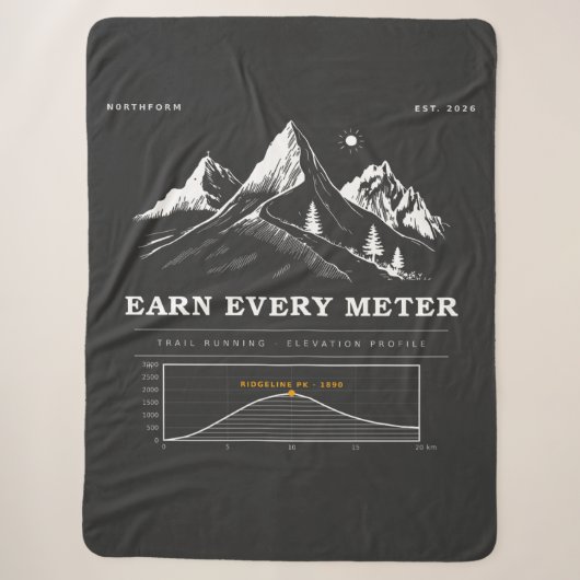 Couverture Sherpa Earn Every Meter Trailrunning Profil d'altitude (Devant)