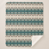 Couverture Sherpa Earth Grid Teal and Brown  (Devant)