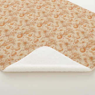 Couverture Sherpa Easter Toile de Jouy Eggs and Tulips Pattern