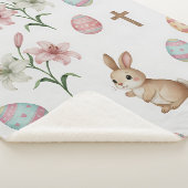 Couverture Sherpa Easter Whimsy – Seamless Bunny & Lily Pattern (3/4)