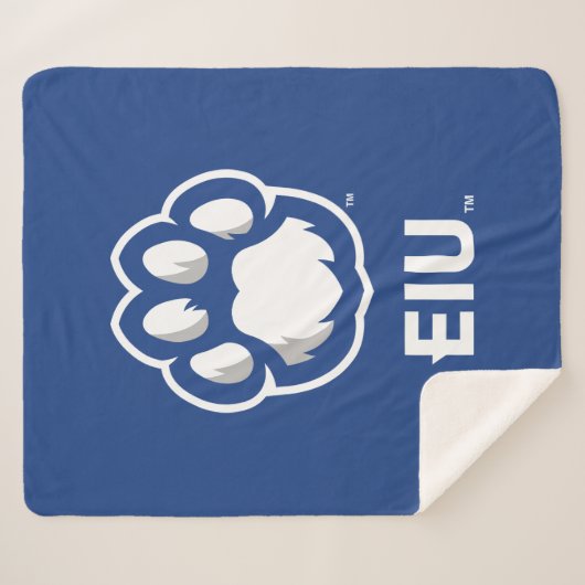Couverture Sherpa Eastern Illinois Panthers Empreinte de patte & EIU (Devant (Horizontal))