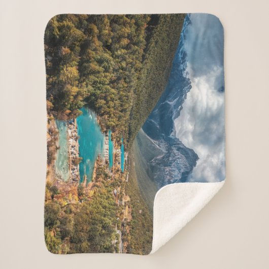 Couverture Sherpa Eau | Blue Moon Lake, Chine (Devant)