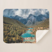 Couverture Sherpa Eau | Blue Moon Lake, Chine (Devant (Horizontal))