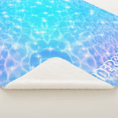 Couverture Sherpa Eau ondule textures eau moderne nom personnalisé (3/4)