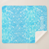 Couverture Sherpa Eau ondule textures eau moderne nom personnalisé (Devant (Horizontal))