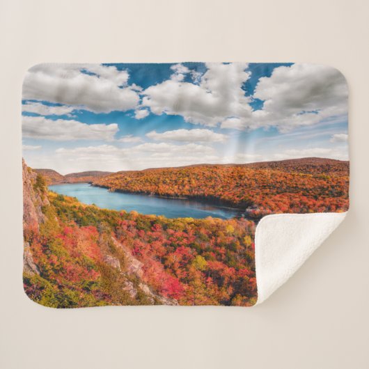 Couverture Sherpa Eau | Porcupine Mountains Michigan (Devant (Horizontal))