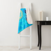 Couverture Sherpa Eau transparente Aqua Turquoise (En situation)