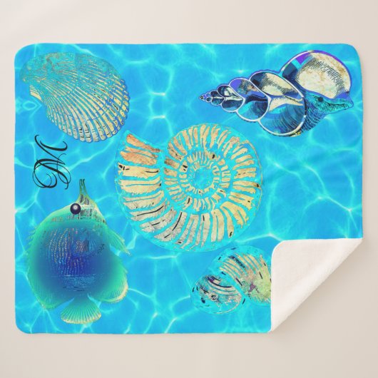 Couverture Sherpa Eau transparente Aqua Turquoise (Devant (Horizontal))