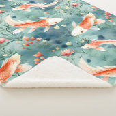 Couverture Sherpa Eaux tranquilles : Aquarelle Koi Motif de poissons (3/4)