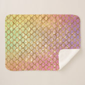 Couverture Sherpa Ébalance de sirène or rose violet vert (Devant (Horizontal))