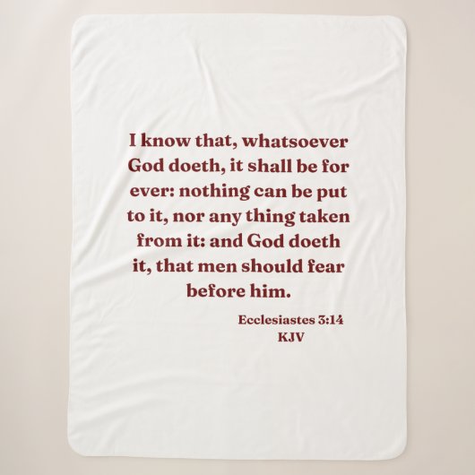 Couverture Sherpa Ecclésiaste 3:14 KJV Bible Verse (Devant)