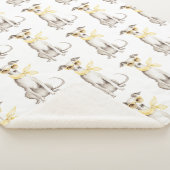 Couverture Sherpa Écharpe Jaune Clair Anniversaire Chien Blanc (3/4)