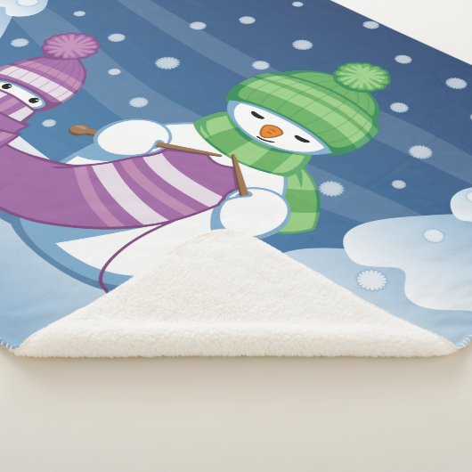 Couverture Sherpa Écharpe Tricot Snowman (3/4)