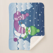 Couverture Sherpa Écharpe Tricot Snowman (Devant)