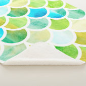 Couverture Sherpa Échelles de sirène. Aquarelle écailles de poisson. (3/4)