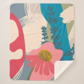 Couverture Sherpa Echinacea Abstrait Artistic Moderne Blocs de coule (Devant)