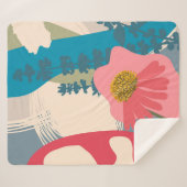 Couverture Sherpa Echinacea Abstrait Artistic Moderne Blocs de coule (Devant (Horizontal))