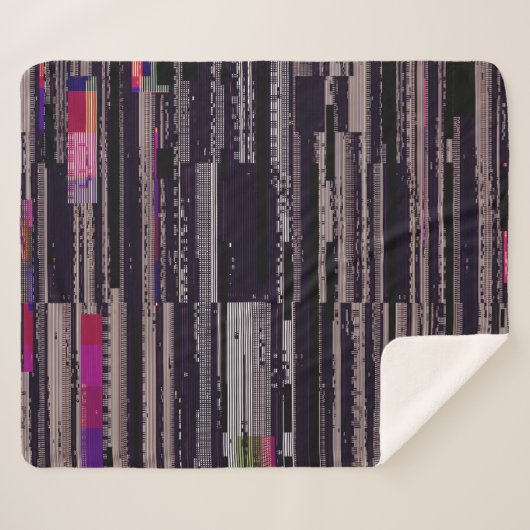 Couverture Sherpa Écran TV rayé avec pixels cassés. Fu Abstrait (Devant (Horizontal))