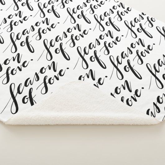 Couverture Sherpa écriture à la main saison de l'amour (3/4)