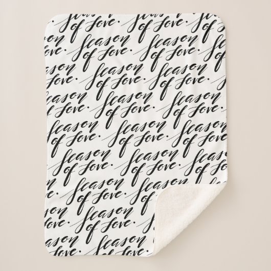 Couverture Sherpa écriture à la main saison de l'amour (Devant)