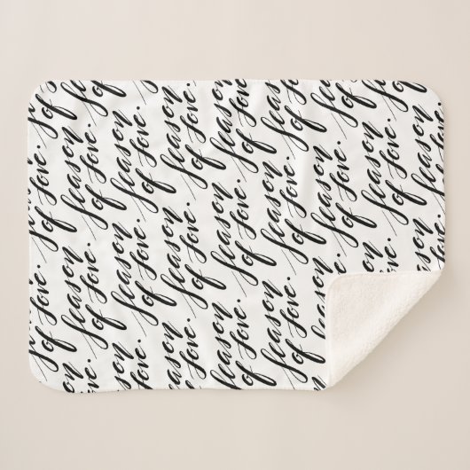 Couverture Sherpa écriture à la main saison de l'amour (Devant (Horizontal))