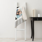 Couverture Sherpa Écriture d'amour de famille photo monogramme sherp (En situation)