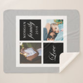 Couverture Sherpa Écriture d'amour de famille photo monogramme sherp (Devant (Horizontal))
