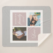 Couverture Sherpa Écriture d'amour de famille photo monogramme sherp (Devant (Horizontal))