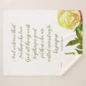 Couverture Sherpa Écriture Florale Romains 8:28 (Devant (Horizontal))