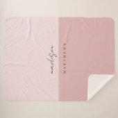 Couverture Sherpa Écriture manuscrite minimaliste rose-brousse moder (Devant (Horizontal))