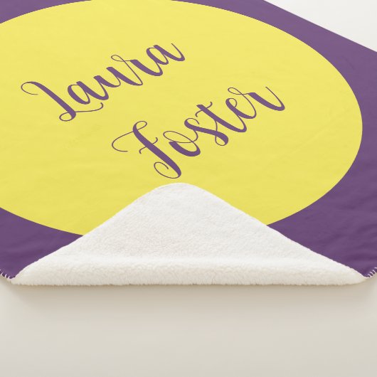 Couverture Sherpa Écriture manuscrite Nom élégant Indigo et couleur  (3/4)