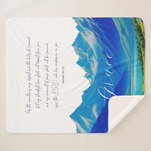 Couverture Sherpa Écriture moderne Isaïe 54:10 (Devant (Horizontal))