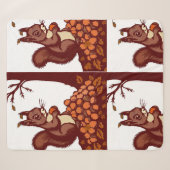 🐿️ Couverture Sherpa Écureuil d'Automne et Forêt (Devant (Horizontal))