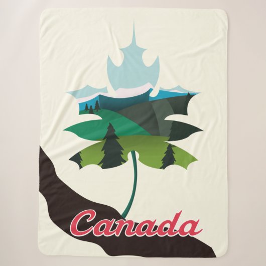 Couverture Sherpa Édition blanche de la feuille d'érable du Canada (Devant)