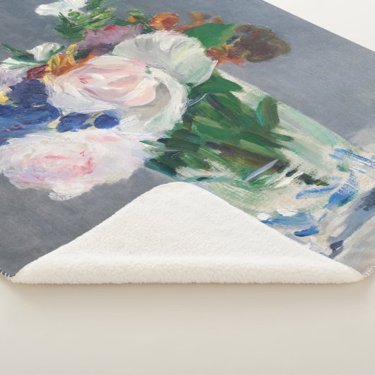 Couverture Sherpa Edouard Manet - Fleurs dans un Vase de Cristal (3/4)