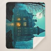 Couverture Sherpa Eerie Victorian Mansion Lune (Devant)