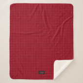 Couverture Sherpa Effet Knit rouge - Tricot avec ses propres initial (Devant)