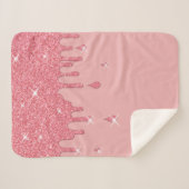 Couverture Sherpa Effet Parties scintillant rose et étincelles (Devant (Horizontal))