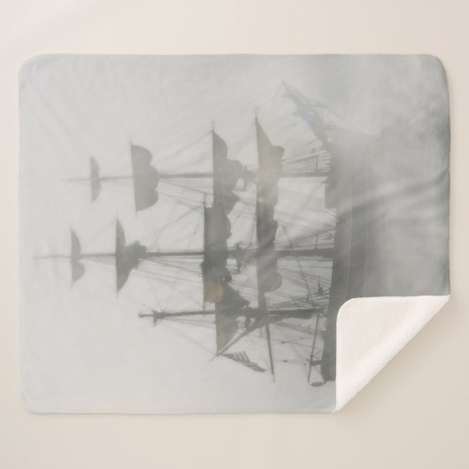Couverture Sherpa Éffrayant Hauné Pirate Ship Grey (Devant (Horizontal))