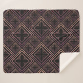 Couverture Sherpa Élégance Art Déco Noir Or (Devant (Horizontal))
